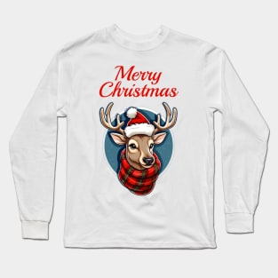 Christmas majestic deer with long antlers Long Sleeve T-Shirt